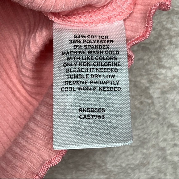 Bp. Nordstrom Ribbed Tank Top-Salmon-Women’s XS-Lettuce Edge/Hem-Summer-NEW-Cute - Picture 4 of 8